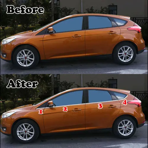 Подходит для Ford Focus 12 Hatch хромированная нижняя накладка на подоконник отделка