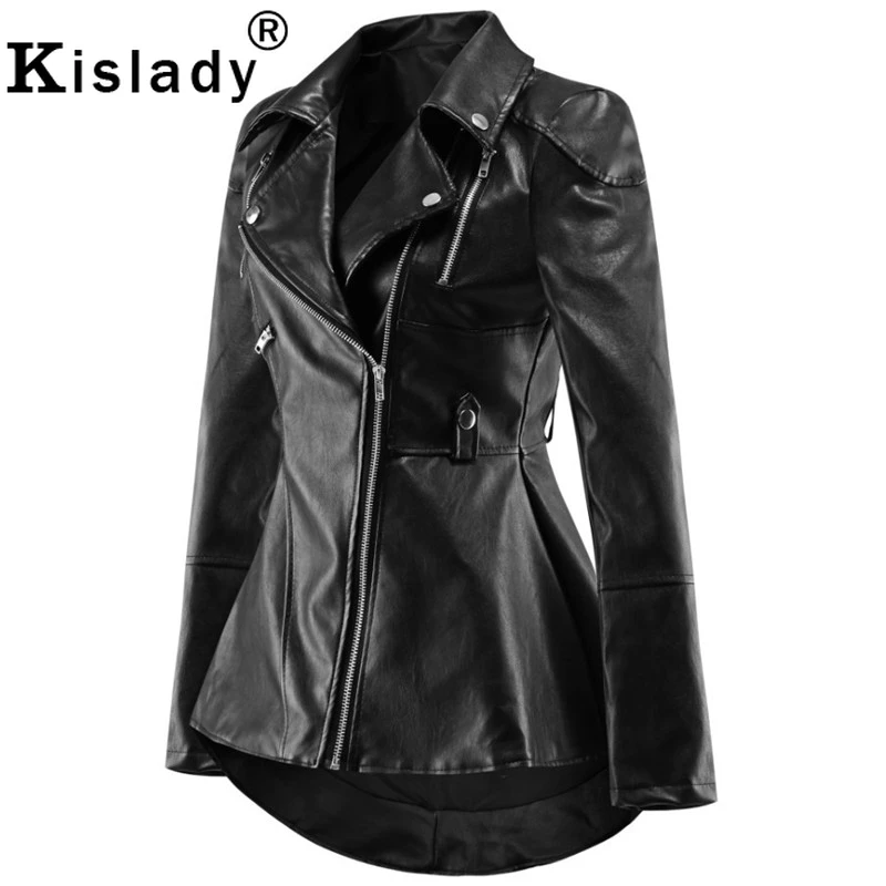 Женская длинная куртка из искусственной кожи готический тренчкот 3XL с