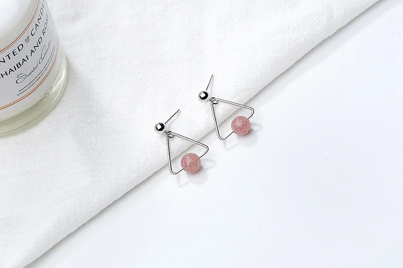 Новое поступление открытый треугольный розовое стекло шары висячие серьги для