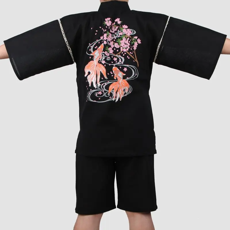 Халат банный мужской с шортами хлопок юката кимоно Традиционная японская Пижама