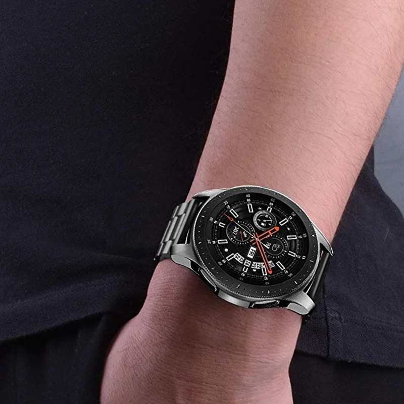 22 мм ремешок для часов из нержавеющей стали для samsung Galaxy 46 мм gear S3 классический/ремешок для huawei Watch GT 2 Классические ремешки для часов