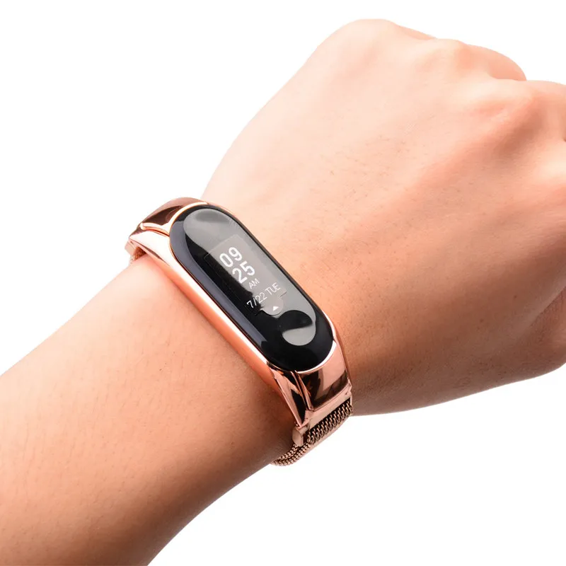 Магнитный металлический ремешок mi Band 3 для mi Band 3 mi lanese Loop, браслет из нержавеющей стали, ремешок для Xiaomi mi Band 4, сменный