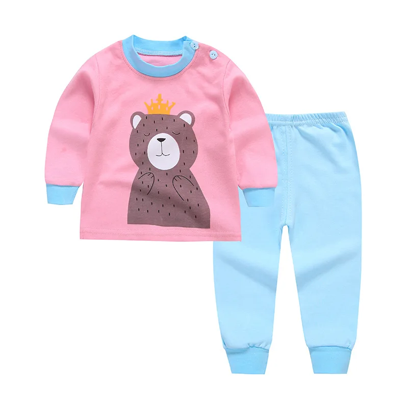 High Quality 100% Cotton baby clothing set Toddlers children boys girls 2 pcs star Print Hot sale-Pink 0-6y | Детская одежда и