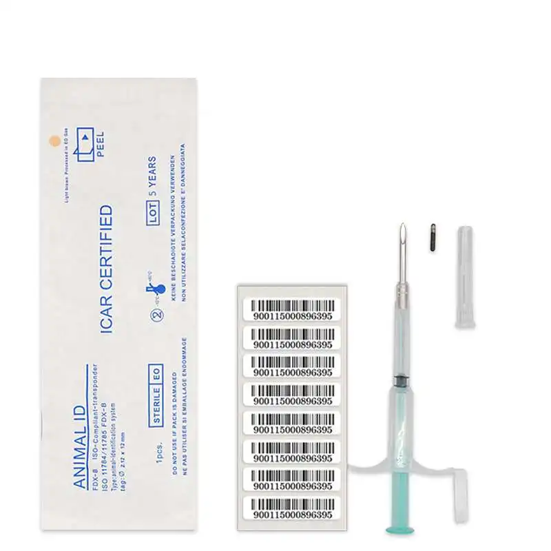 

1000 pcs Animal Injection Syringe with microchip 2*12mm SET Pet Id Rfid Tag