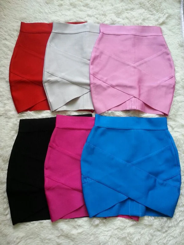 

6 Colours Wholesale Factory Price Ladies Sexy Mini Skirt HL Bandage Fashion Skirt High Quality