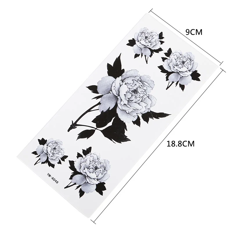 Черные цветы наклейки для тату водостойкие прочные женские горячие сексуальные