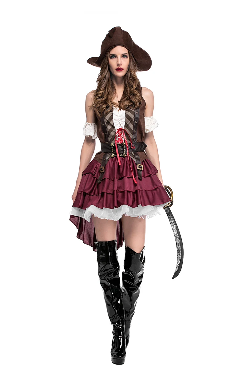 Женский костюм пиратского воина Fantasias для ролевых игр на карнавал Хэллоуин