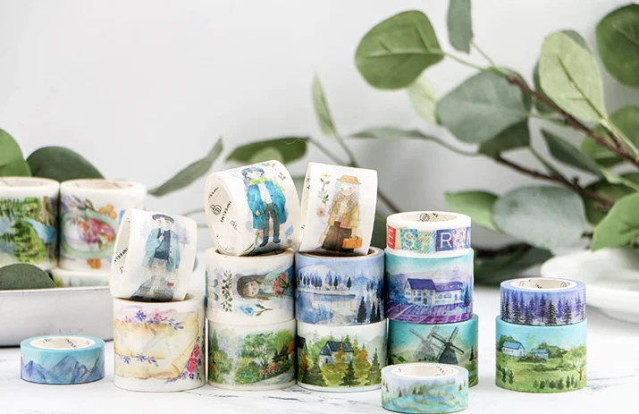 1 шт. творческий DIY японский бумажный скотч мультфильм лес маскировки ленты скрапбук Стикеры для альбомов канцелярские Васи ленты