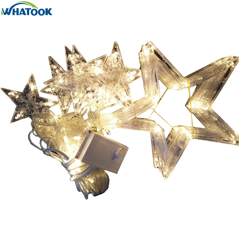 Водонепроницаемая светодиодная гирлянда для занавесок 2 м 12 звезд x 50 шт.|lighting