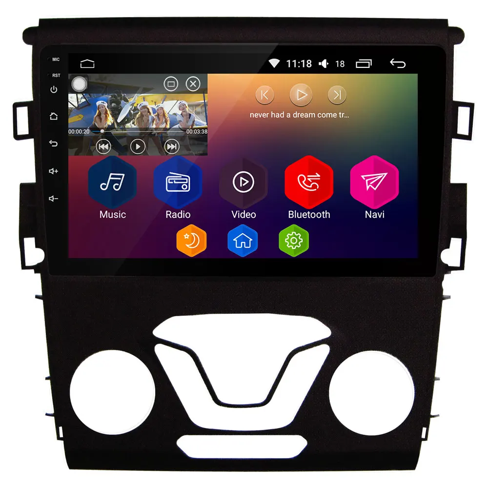 " четырехъядерный 1024*600 HD экран Android 8,1 Автомобильный gps Радио навигатор для ford Mondeo Fusion 2013