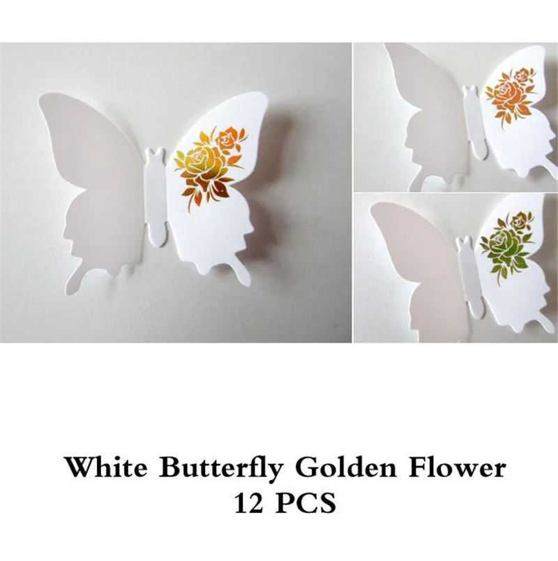 Настенные наклейки бабочки 3D Красочные Зеркальные Художественный Декор для