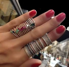 Кольцо миди с фианитами, 6 цветов