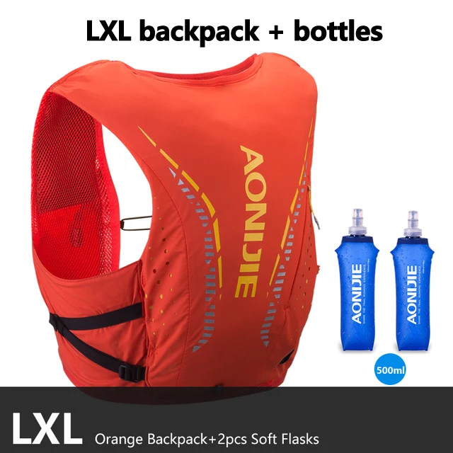 LXL and bottle-red AONIJIE 10L Кожаный Рюкзак гидратация пакет рюкзак сумка Жилет Жгут водный Пузырь Пешие прогулки Кемпинг бег марафон гонки C942 - Цвет: LXL and bottle-red