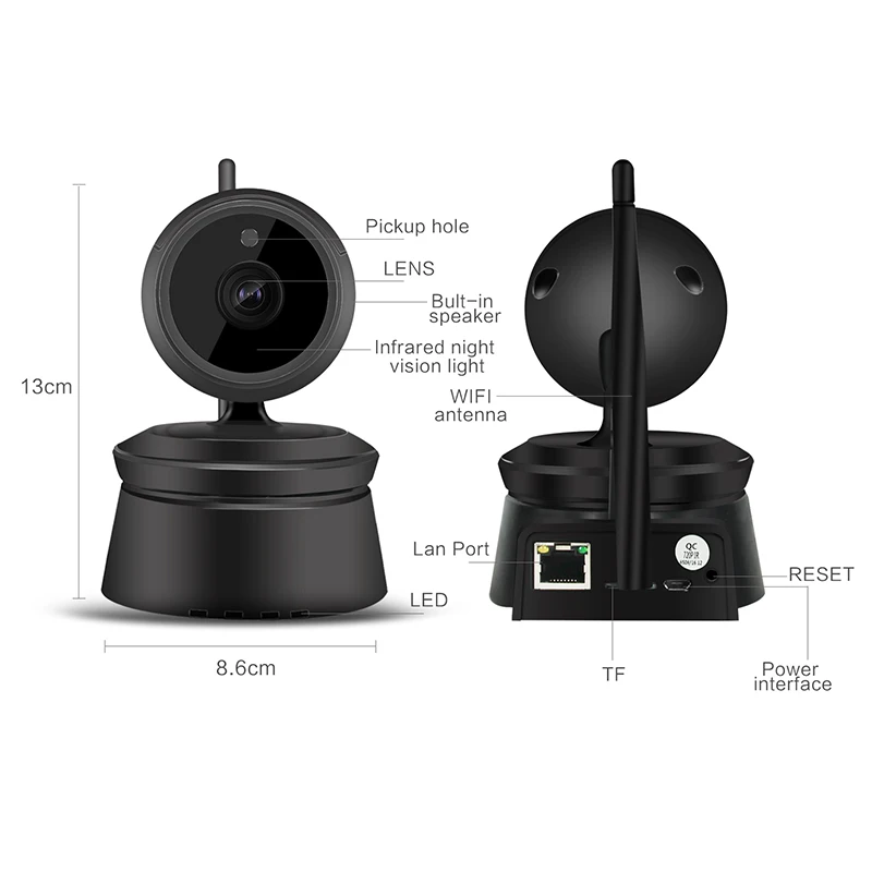 360 градусов Беспроводной IP WI-FI Камера 1080 P H.264 CCTV HD 2MP P2P камера ИК Ночное видение