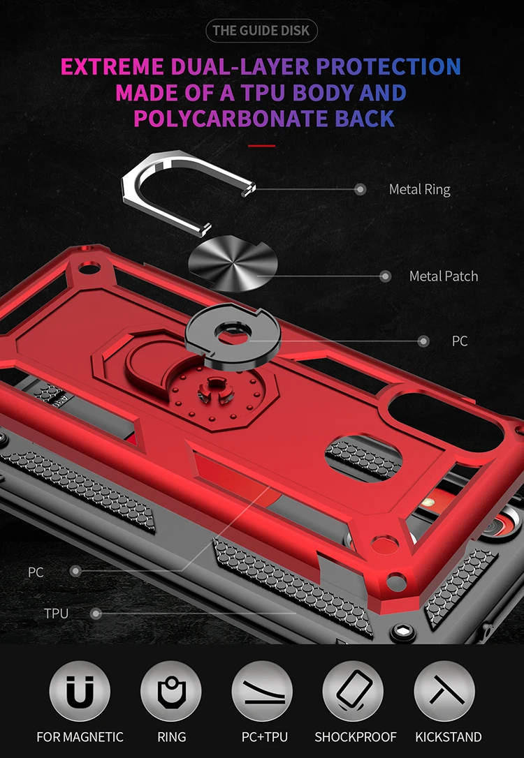 TPU+PC 360° Rotating Sergeant Shatter Resistant Bracket Armor Case For Samsung Galaxy A30 Shock Absorption |