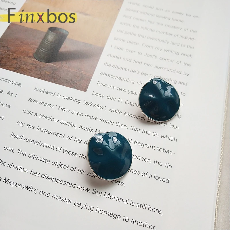 Finxbos 925 стерлингового серебра темно-зеленые серьги в стиле ретро для женщин