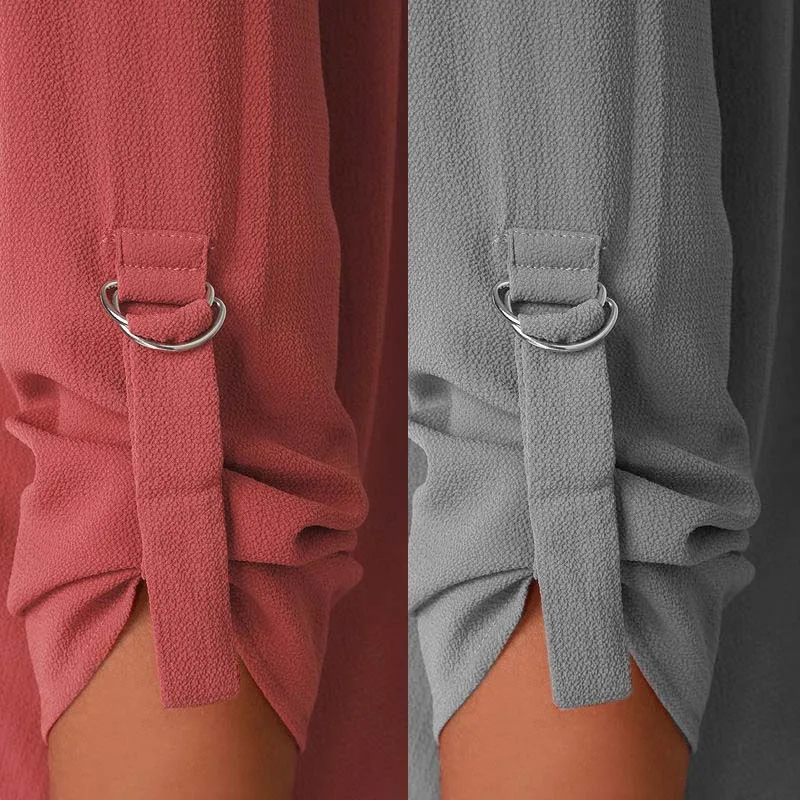 Женская шифоновая блузка с V-образным вырезом и длинным рукавом | одежда