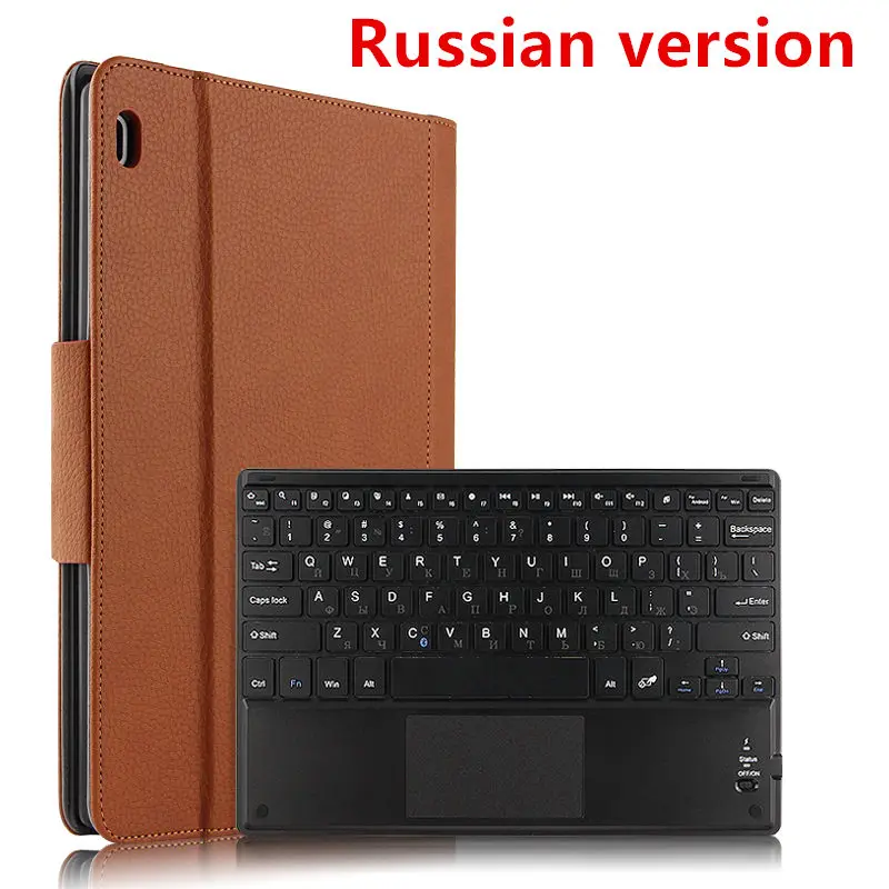 Чехол для lenovo Tab 4, 10, TB-X304L, TB-X304F, N, 10,1 дюймов, защитный чехол, Блютуз, клавиатура, протектор, кожа, ПУ, планшет, Tab4, 10, чехол s - Цвет: brown Russian