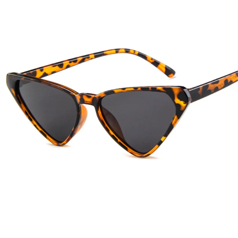 Leopard NYWOOH солнцезащитные очки "кошачий глаз" Большие женские очки в стиле 90-х солнцезащитные очки для женщин, винтажная, брендовая, дизайнерская Треугольники солнцезащитных очков цвета: черный, красный, розовый очки - Цвет линз: Leopard