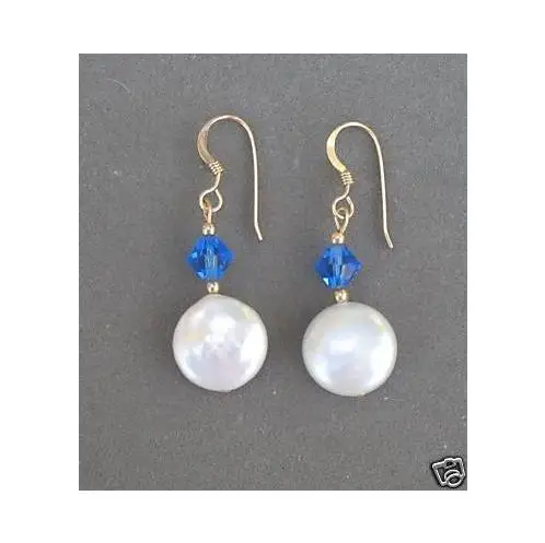 Очаровательные серьги ручной работы с монетами и жемчугом белого цвета