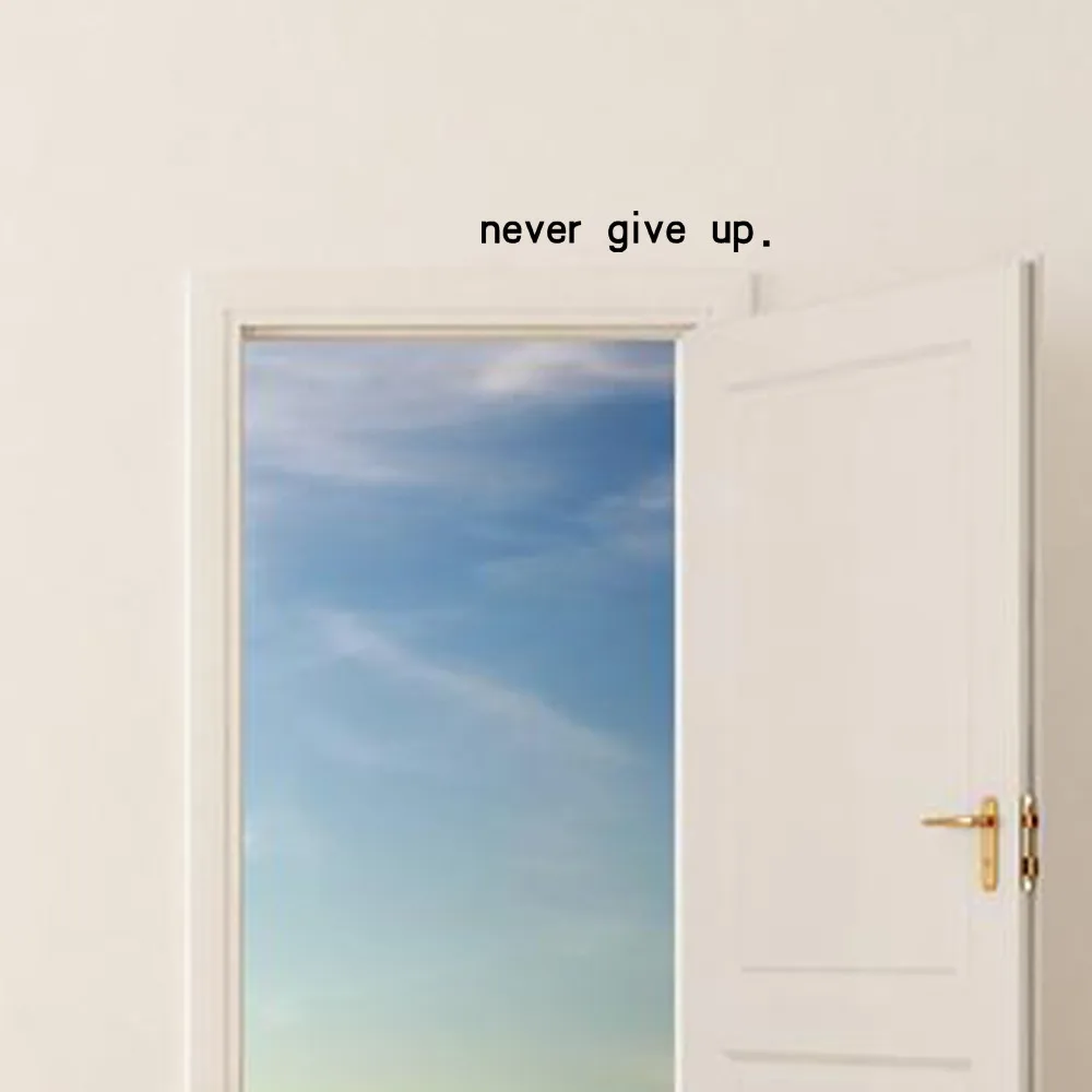 Съемные Виниловые наклейки на стену с надписью Never Give Up настенный Декор для дома и