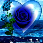 Алмазная 5D мозаика в форме сердца, картина с квадратнымикруглыми стразами в форме синей розы, домашний декор, ручная работа