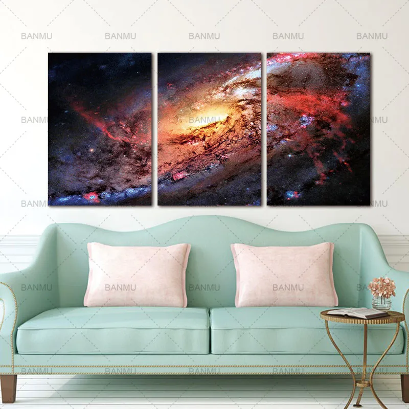 Холст печать картины стены Искусство Космос пейзаж Декор Вселенная Галактика