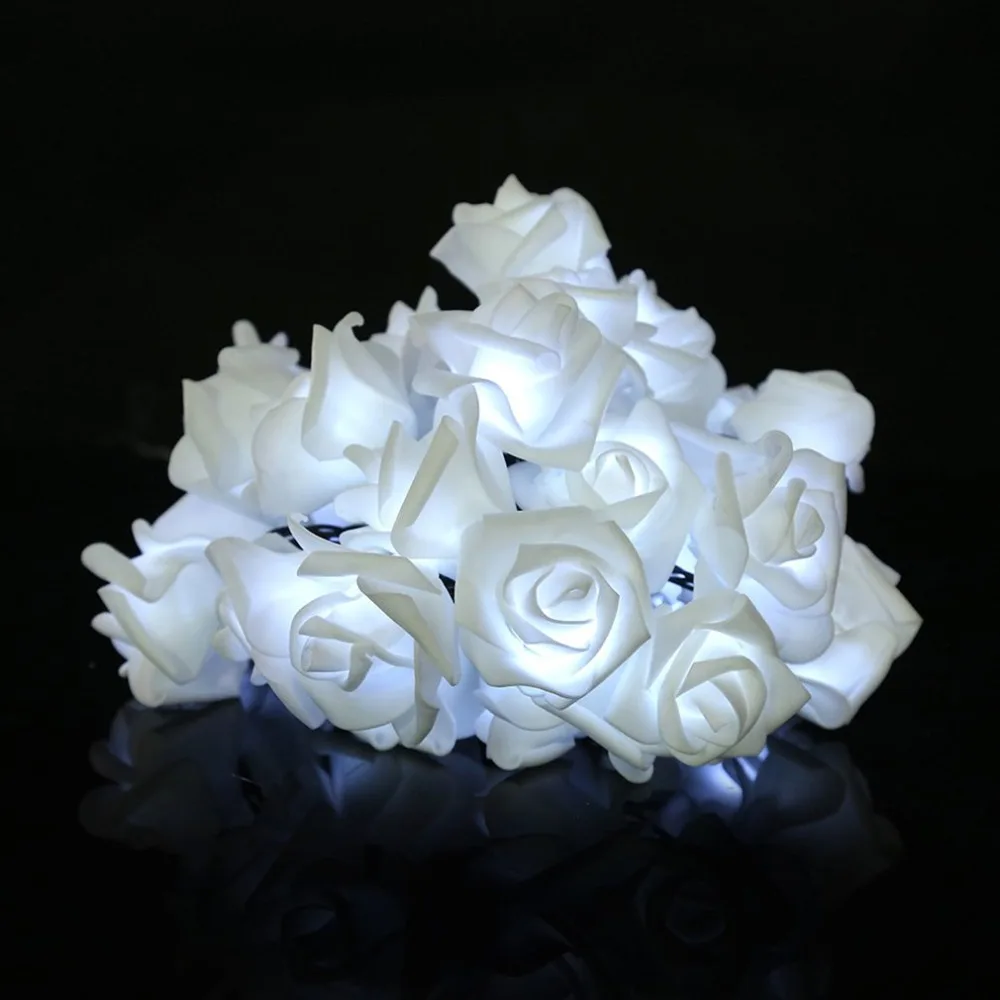 30LED Battery operated LED Rose Flower Christmas holiday String Lights for Valentine Wedding Decoration | Освещение