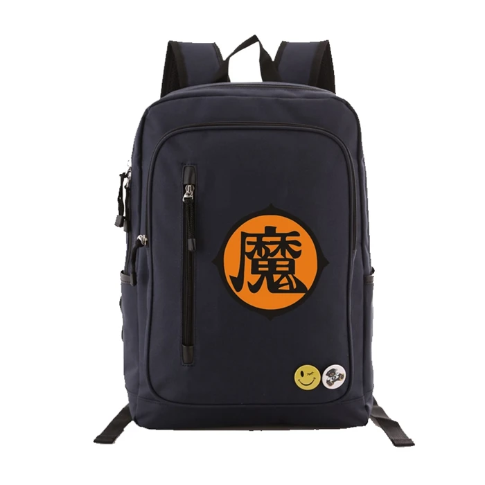 Navy blue B Аниме Dragon Ball квадратный рюкзак для мальчиков и девочек подростков школьные сумки Дорожная сумка для ноутбука - Цвет: Navy blue B