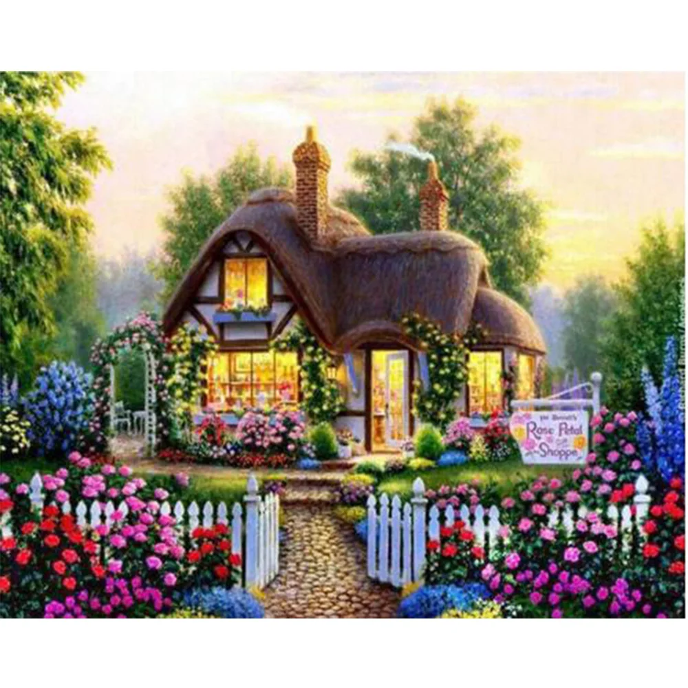 Picture of Diamond mosaic house painting cross stitch square diamond crystal sets decorative landscape embroidery K176 | Дом и сад