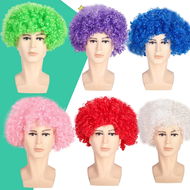 2 шт маскарадная вечеринка клоун веер волос парик взрыв головы смешной цвета