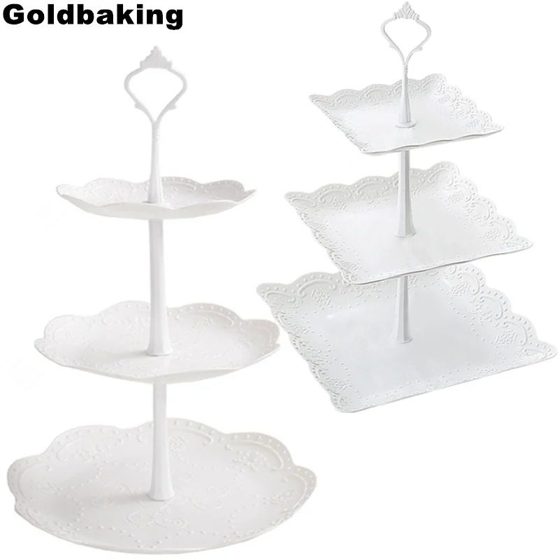 Goldbaking 3 подставка для торта пластиковая кекса и десерта башня выпечка вечеринок