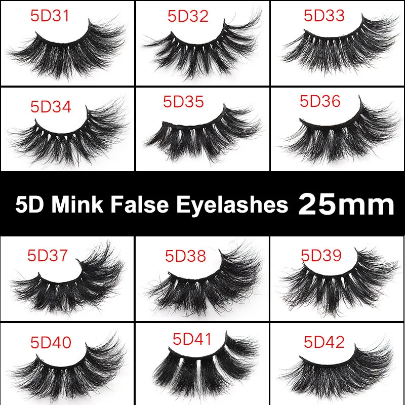 

1 Pair 25mm False Eyelashes Thick 5D Mink Lashes Makeup Dramatic Long Lashes 88