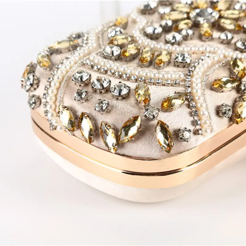 Party bags Evening Bags Diamond Pearls Beaded Wedding Clutch Women's Purse Handbags Wallets Evening Clutch Bag silver clutch