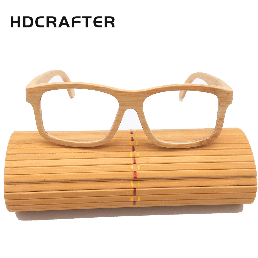 HDCRAFTER из натурального дерева, бамбуковый оправа для очков для мужчин и женщин, Ретро стиль, близорукость, оптическая оправа для очков с прозрачными линзами