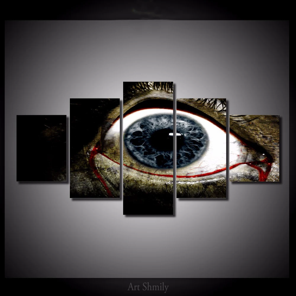 5 шт./компл. страшные настенные картины Ужасы глаз картина печать на холсте для