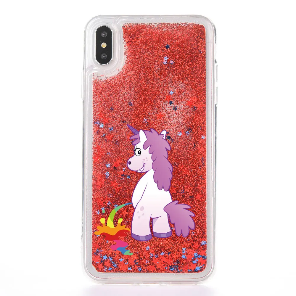 FQYANG Cute Spoof Cartoon Unicorn For HUAWEI P8LITE Dynamic Liquid Quicksand Phone Case For Samsung S4 5 6 7 8 Plus A7 A5 J7 J5 - Цвет: 5