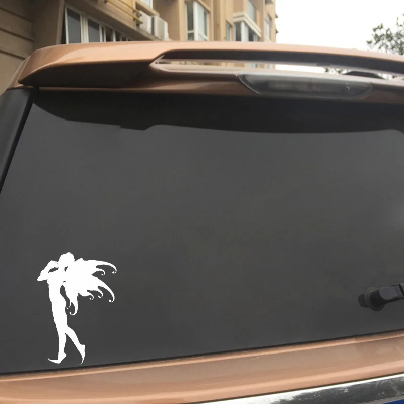 

YJZT 9.8*13.4CM Smart Cute Angel Vinyl Covering The Body Car Sticker Skillful Manufacture Decal Black/Silver Silhoutte C20-1269