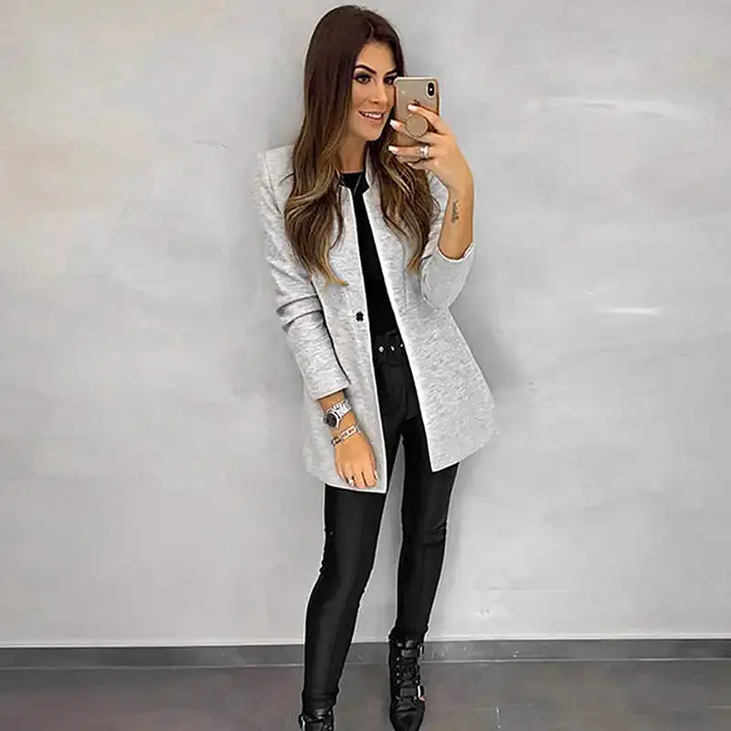 2019 осеннее пальто женское с одной пуговицей Элегантное повседневное Casaco Feminino