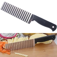 stainless steel french fry cutters kitchen accessories sharp blade vegetable potato cutter wavy knife fruits slicer tools