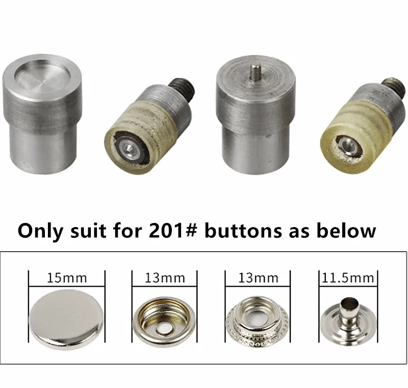 201 buttons die Кнопки заклепок ручного давления установка машины/люверсы втулки инструмент плесень/зубец оснастки пресс для пуговиц/кнопки плесень/штамповки - Цвет: 201 buttons die