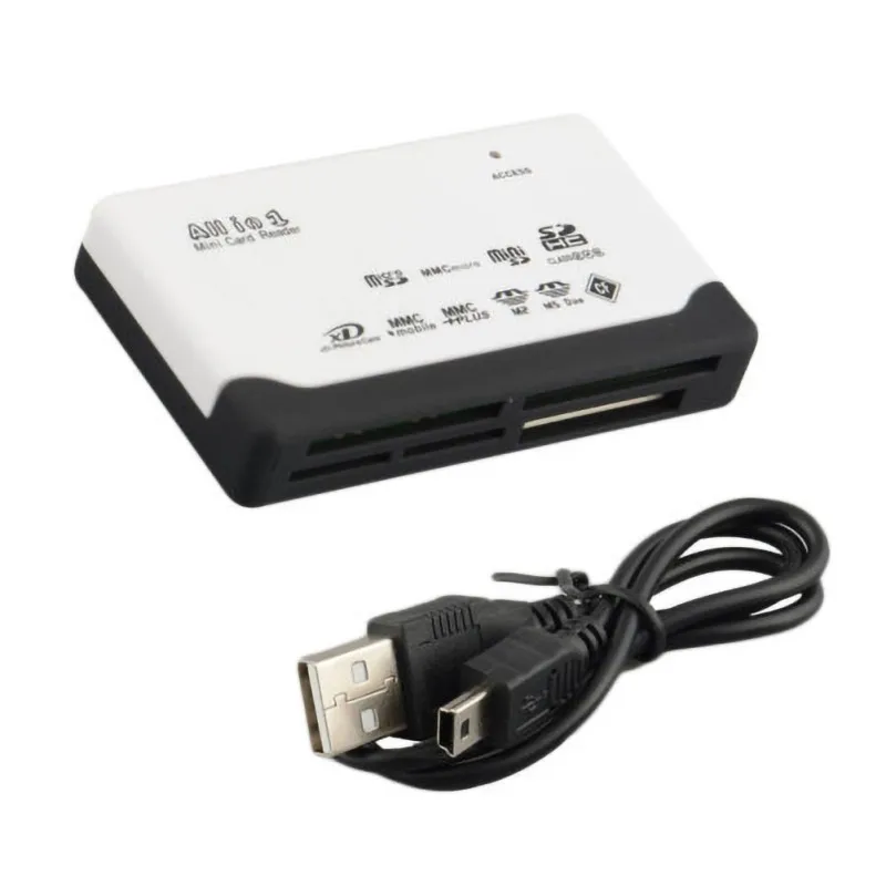 USB 2,0 все в одной карточке ридером TF MS M2 XD CF MicroSD читатель Carder 480 Мбит/с кард-ридер мини-кардридер памяти с кабель передачи данных - Цвет: W