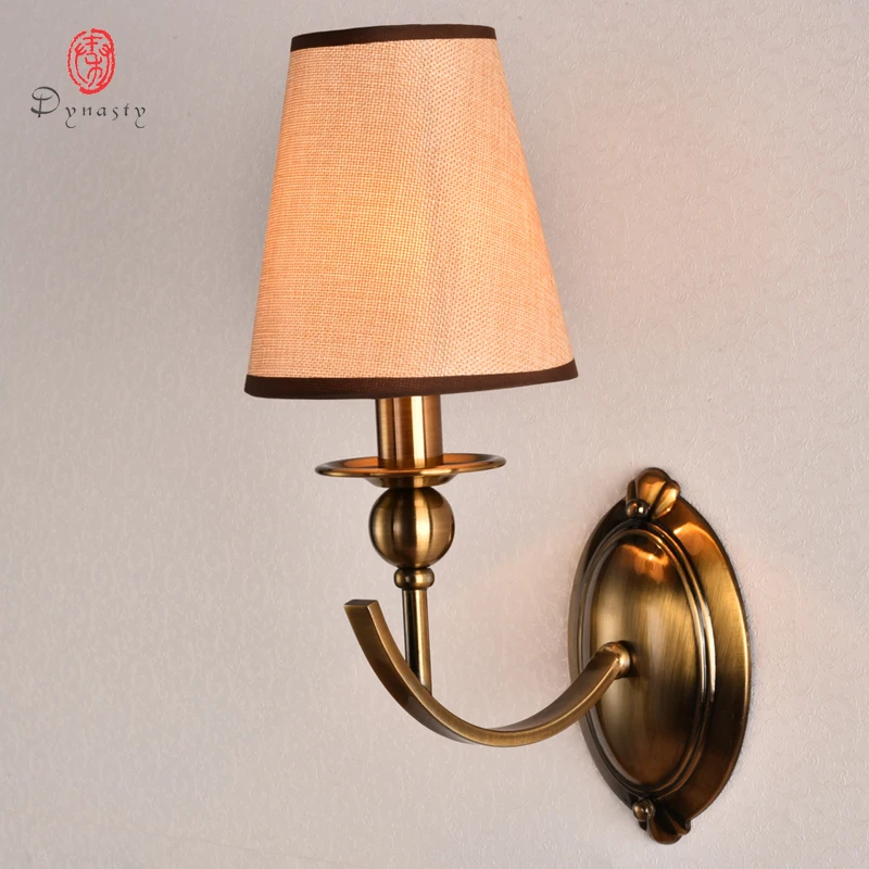 

Dynasty Lighting Art Decoration Country Style Wall Lights Antique Vintage Brass Copper Wall Lamp Light Sconces Foyer Hotel Lobby