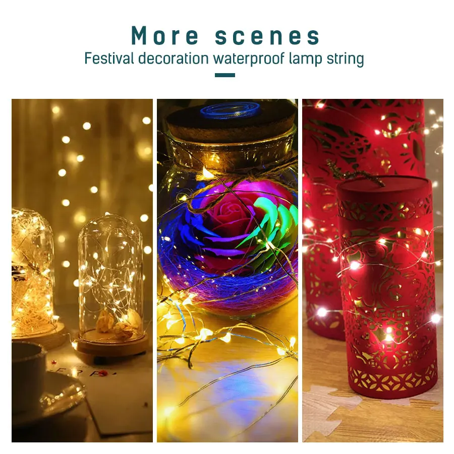 USB 8 режимов 5 м светодиодная гирлянда Водонепроницаемая 100 светодиодов на