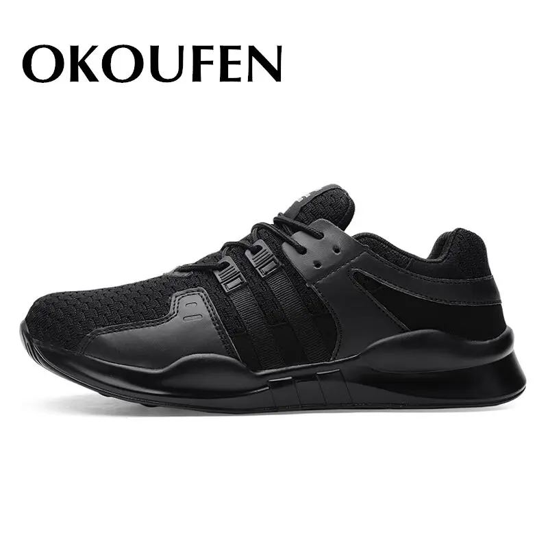 Фото Okoufen весна осень легкие кроссовки модные дышащие на шнуровке мужские туфли