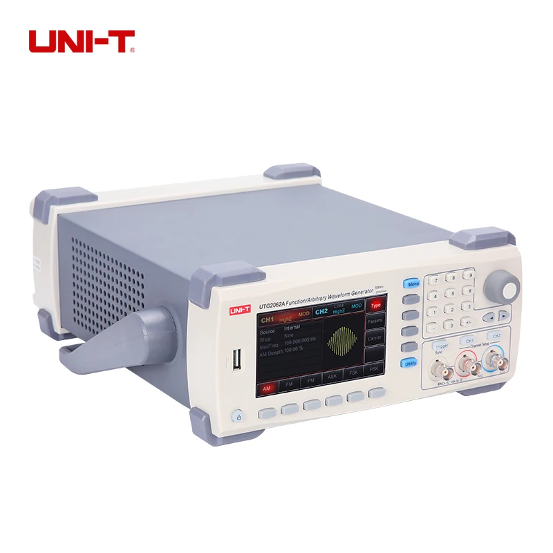 UNI-T UTG2062A 60 МГц двухканальный сигнал Функция произвольной формы генератор 250MSa/s 4,3 ''TFTLCD Arb. Глубина памяти 1 м USB
