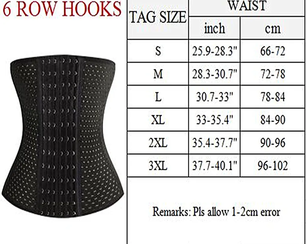 Плюс 6 рядов крючков стальная кость Талии Тренажер Пояс корсет для поясницы пояс
