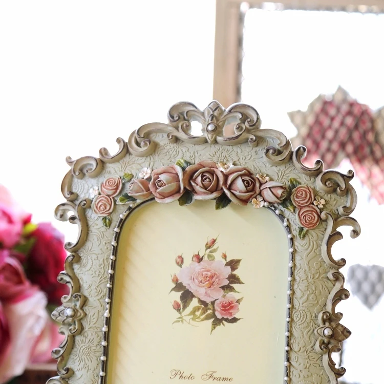 Европейский роскошный стиль тиснением роза из полимерной смолы фоторамка