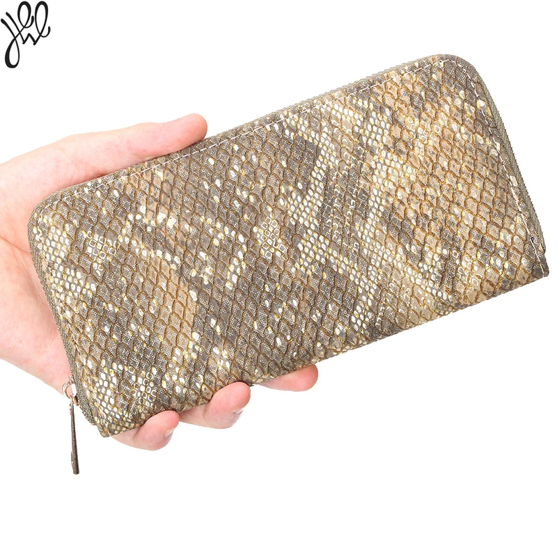 Женский кошелек из змеиной кожи длинный супер высокое качество сумка для денег