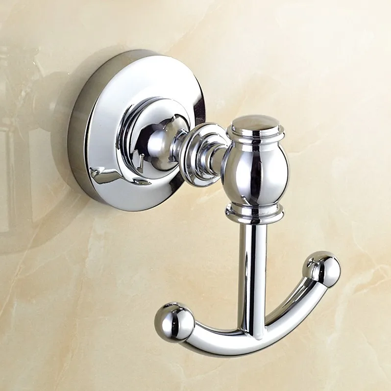 Robe Hook Набор аксессуаров для ванной комнаты, хромированный полированный держатель для зубных щеток, держатель для бумаги, держатель для полотенец, аксессуары для ванной комнаты BD617 - Цвет: Robe Hook